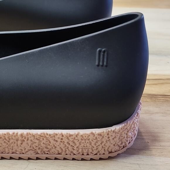 MELISSA SHOES PUZZLE BLACK OPEN-TOE SLIP ON PLATFORM LOAFERS SIZE 40 SCENTED - Picture 8 of 16